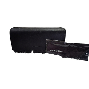 Dolce & Gabbana black white logo leather eyeglass sunglasses readers case